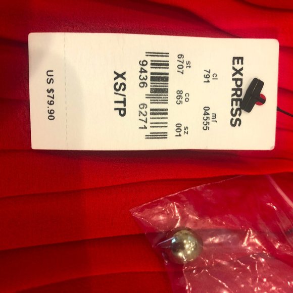 Red Hi-Low Accordion Dress - Picture 5 of 5